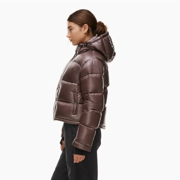 TNA Aritzia SuperPuff super puff Shorty Jacket in Rose/Glossy Coral - Picture 8 of 8